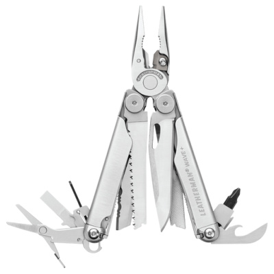 Multitool, Leatherman, Wave+, 17f, stainless steel, nylon pouch